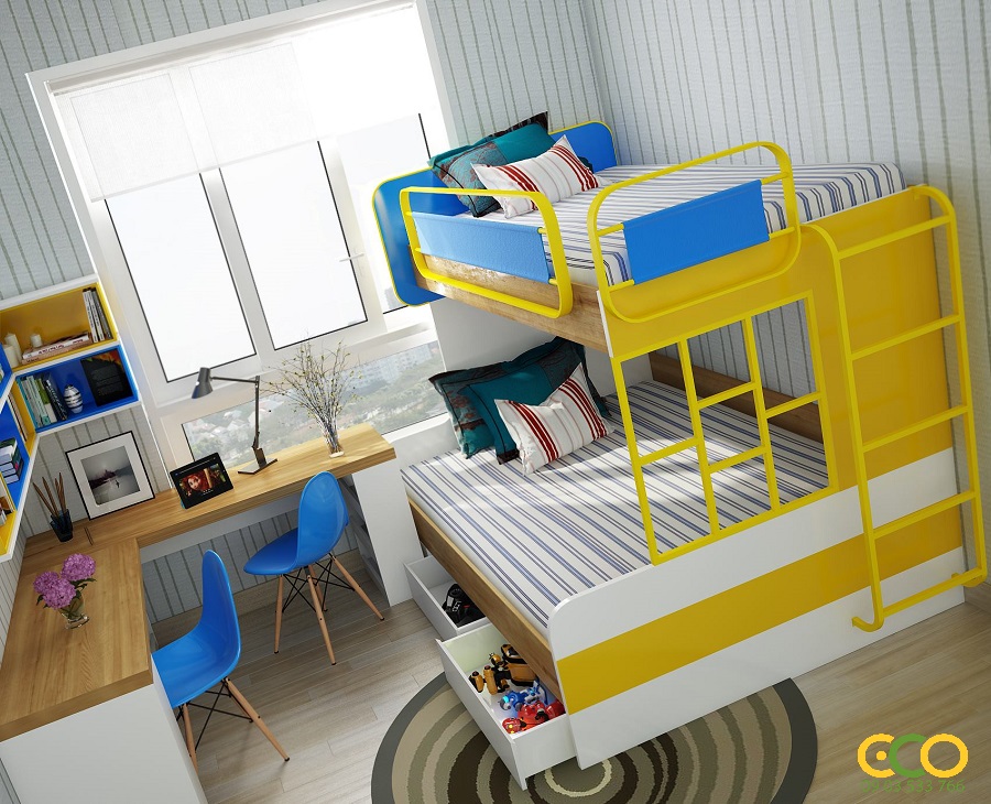Thiết kế thi công nội thất phòng ngủ cho con trẻ
